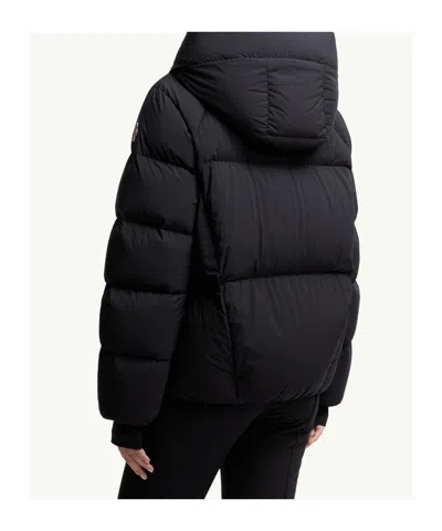 Moncler Ski Jacket With Hood And Elastic Cuffs In Black