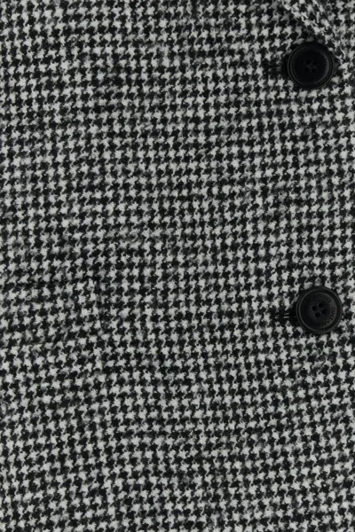Ermanno Scervino Houndstooth Pattern Wool Blend Blazer In Black