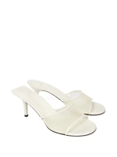 Jacquemus Cubisto Leather-trimmed Mesh Mules In White