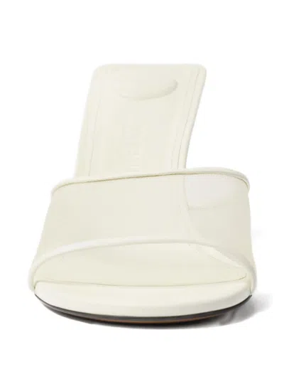 Jacquemus Cubisto Leather-trimmed Mesh Mules In White