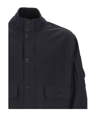 C.p. Company Long-sleeved Casual Jacket In Blue