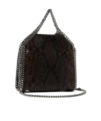 Stella Mccartney Womens Espresso Mini Falabella Snake-print Faux-leather Tote Bag In Brown