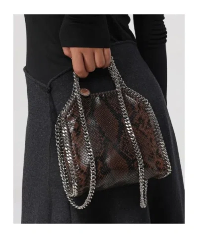 Stella Mccartney Womens Espresso Mini Falabella Snake-print Faux-leather Tote Bag In Brown