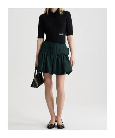 Patou Logo-patch Polo Top In Black