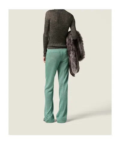 Miu Miu Lurex V-neck Sweater In Gray