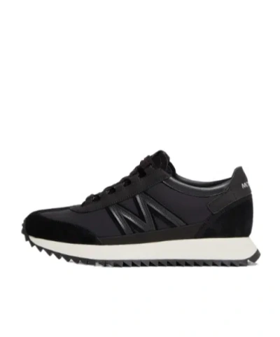Moncler Pacey2 Suede And Nubuck Low-top Sneakers In Black