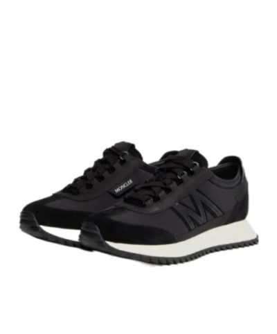 Moncler Pacey2 Suede And Nubuck Low-top Sneakers In Black
