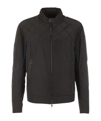 Moncler Quilted Diamond-pattern Jacket In Black