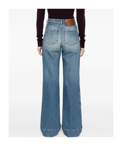 Victoria Beckham Alina Stretch High Rise Straight Leg Jeans In Medium Wash