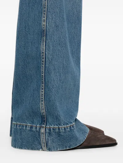 Victoria Beckham Alina Stretch High Rise Straight Leg Jeans In Medium Wash