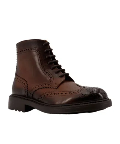 Doucal's Classic Brogue Ankle Boot In Black