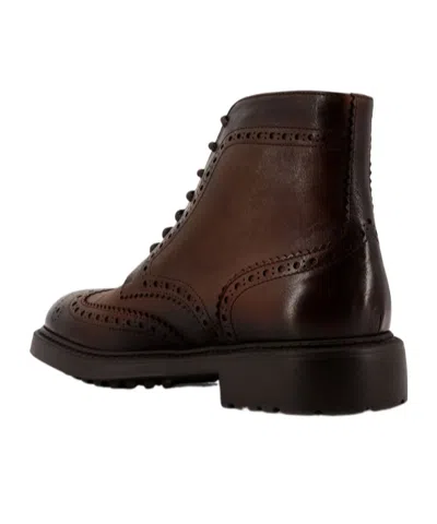 Doucal's Classic Brogue Ankle Boot In Black