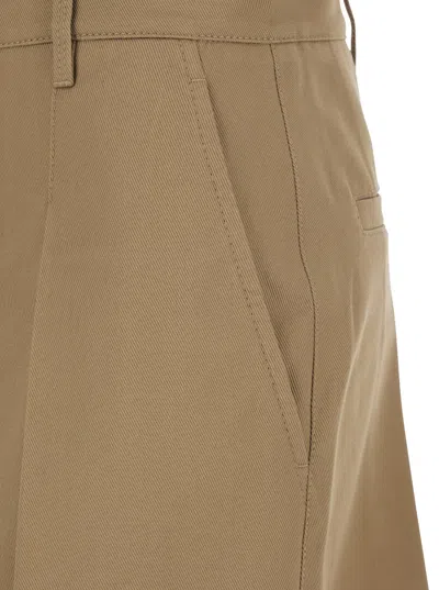 Brunello Cucinelli Pleated Skirt Featuring Side And Back Pockets In Brown