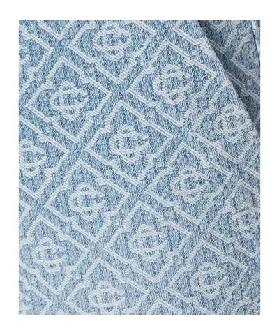 Casablanca Letter Pattern Jeans Leggings In Blue