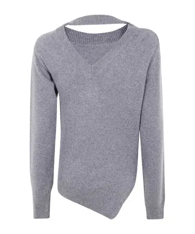 Rohe Two-way Deconstructed Sweater In Gray