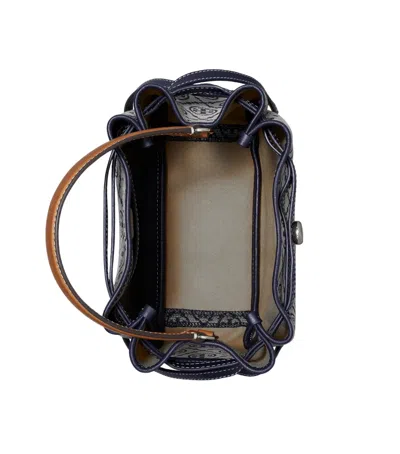 Tory Burch Romy Pebble Leather Bucket Bag In Blue