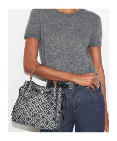 Tory Burch Romy Pebble Leather Bucket Bag In Blue