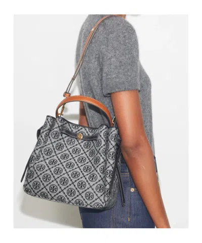 Tory Burch Romy Pebble Leather Bucket Bag In Blue