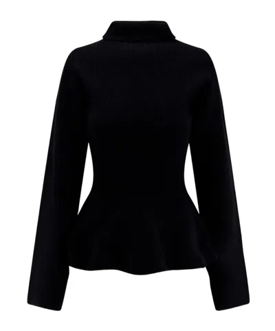 Rohe Sculptural Wool And Cashmere Turtleneck In Black