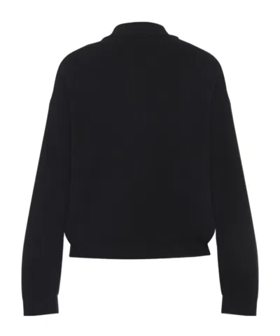 Fabiana Filippi Ribbed Virgin Wool Jacket With Signature Metal Accents In Black