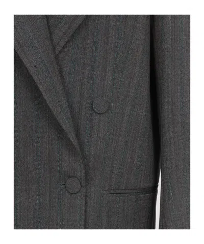 Dries Van Noten Grey Melange Wool Blink Jacket In Gray