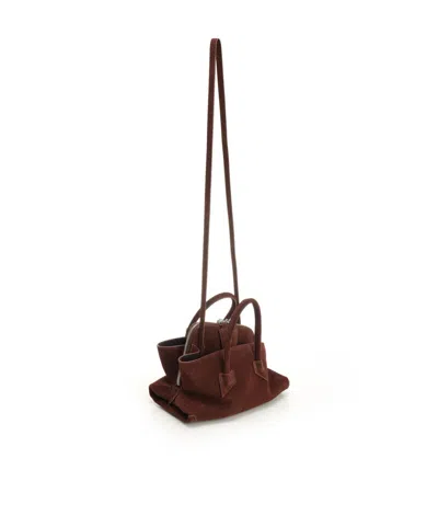 Attico Top Handle ''la Passeggiata Mini'' Light Chocolate In Brown