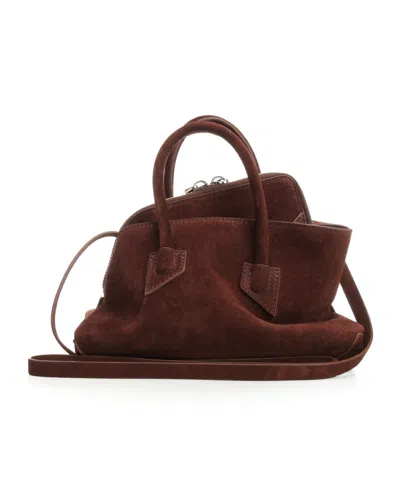 Attico Top Handle ''la Passeggiata Mini'' Light Chocolate In Brown