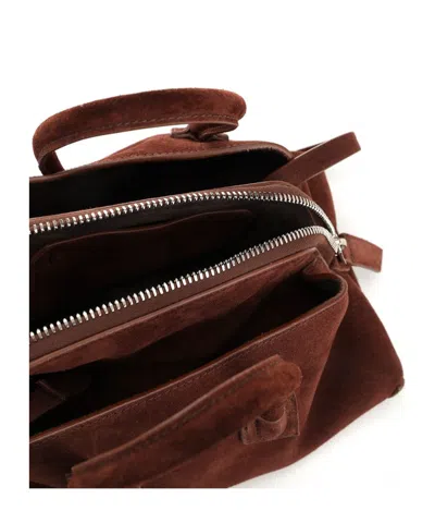 Attico Top Handle ''la Passeggiata Mini'' Light Chocolate In Brown