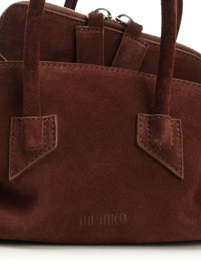 Attico Top Handle ''la Passeggiata Mini'' Light Chocolate In Brown