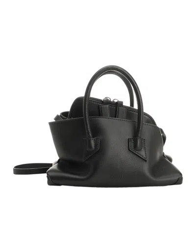 Attico Mini Bag With Structured Shape And Handles In Black