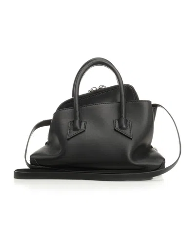 Attico Mini Bag With Structured Shape And Handles In Black