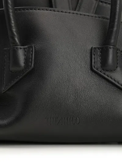 Attico Mini Bag With Structured Shape And Handles In Black