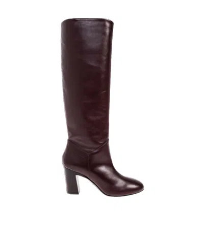 Dsquared2 85mm Twin Leather Block-heel Knee-high Boots In Black