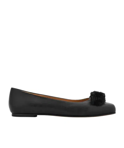Ferragamo Vara Bow Ballet Flats In Black