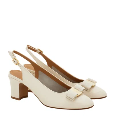 Ferragamo Women Mascarpone Vara Bow Slingback Pumps In Neutral