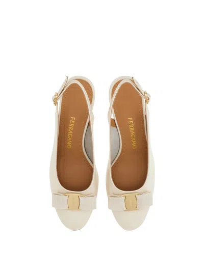 Ferragamo Women Mascarpone Vara Bow Slingback Pumps In Neutral