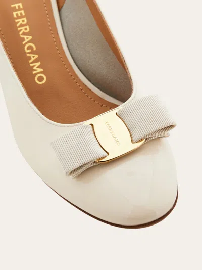 Ferragamo Women Mascarpone Vara Bow Slingback Pumps In Neutral