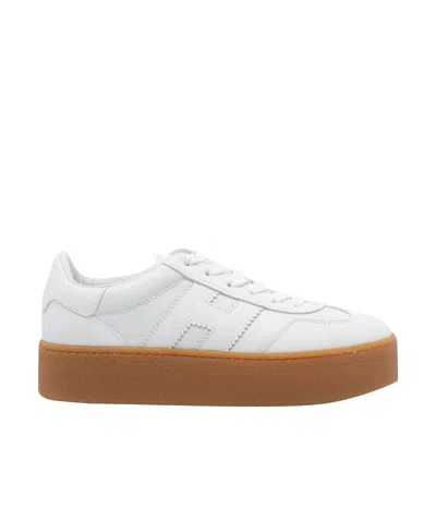 Hogan Stylish Leather Sneakers Platform Sole In White