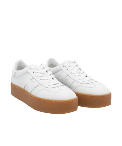 Hogan Stylish Leather Sneakers Platform Sole In White