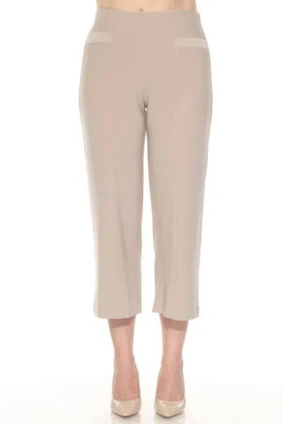 Joseph Ribkoff Pull On Cropped Wide Leg Pants In Dune In Multi