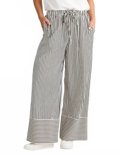 Brave + True Brave+true Portia Stripe Drawstring Pants In Gray