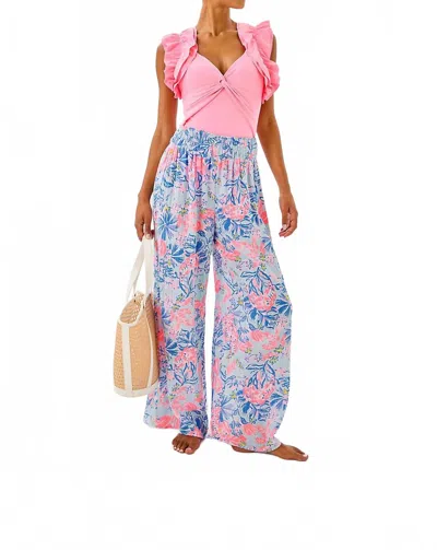 Lilly Pulitzer Enzo Coveup Pant In Elephant Splash In Multi