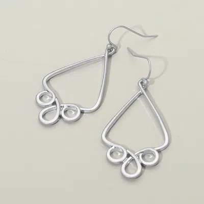 Fashnzfab Geometric Open Metal Teardrop Dangle Earrings In Multi