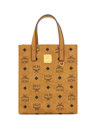 Mcm Aren Mini Tote Handbag In Brown