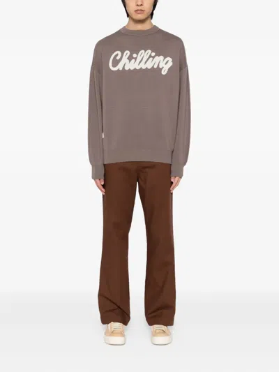 Chocoolate Crew Neck Jumper In Brown