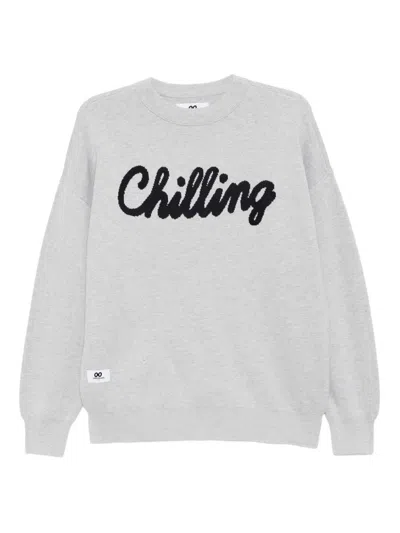Chocoolate Intarsia Knit-logo Jumper In Gray