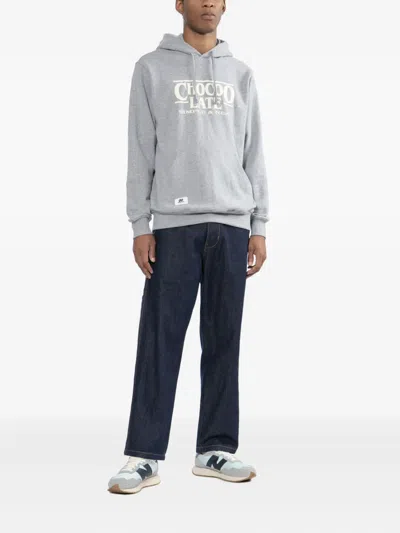 Chocoolate Logo-embossed Hoodie In Gray