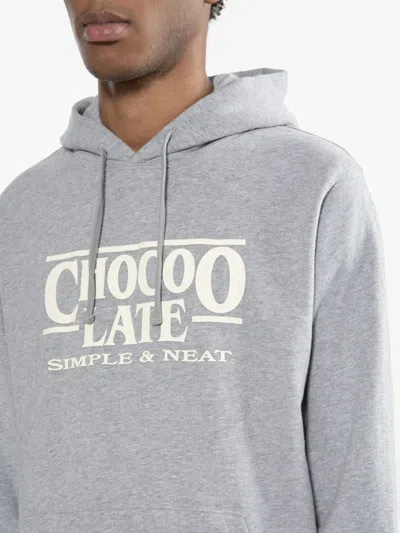 Chocoolate Logo-embossed Hoodie In Gray