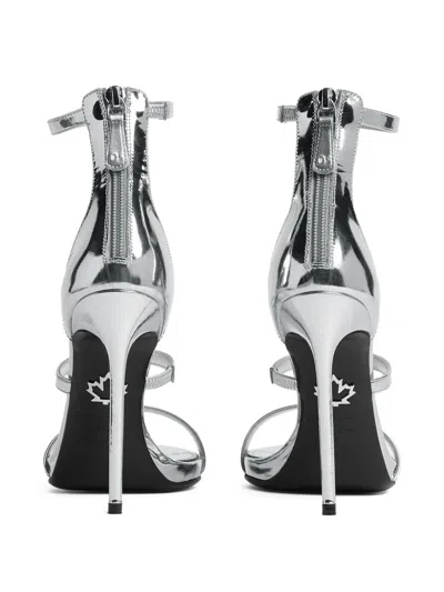 Dsquared2 Straps Laminated Sandals In Gray