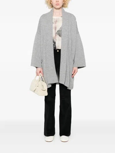 19 Andrea's 47 Open-front Oversized Jacket In Gray
